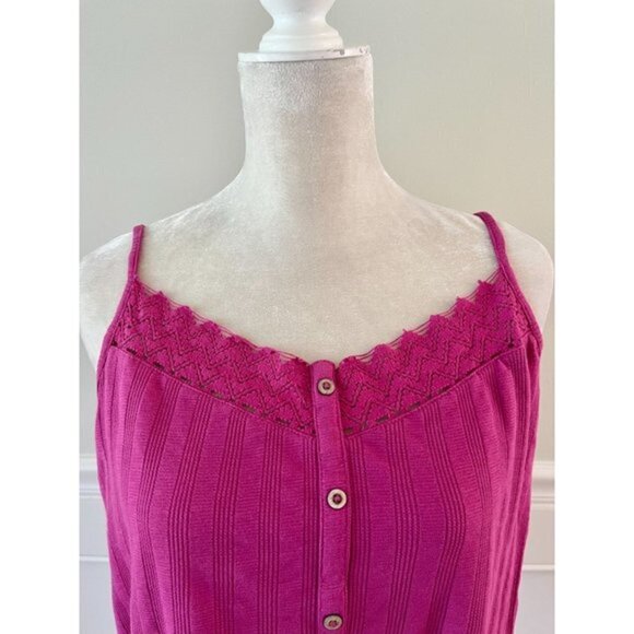 Mudd NWT Pink Button Up Tie Front Tank Top XXL - Picture 3 of 6